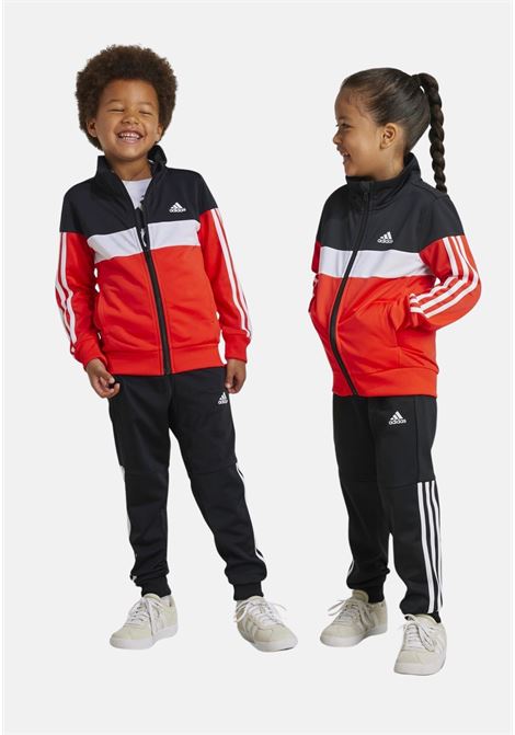 Tuta Tiberio 3-Stripes Colorblock rossa e nera per bambino e bambina ADIDAS PERFORMANCE | IY1806.